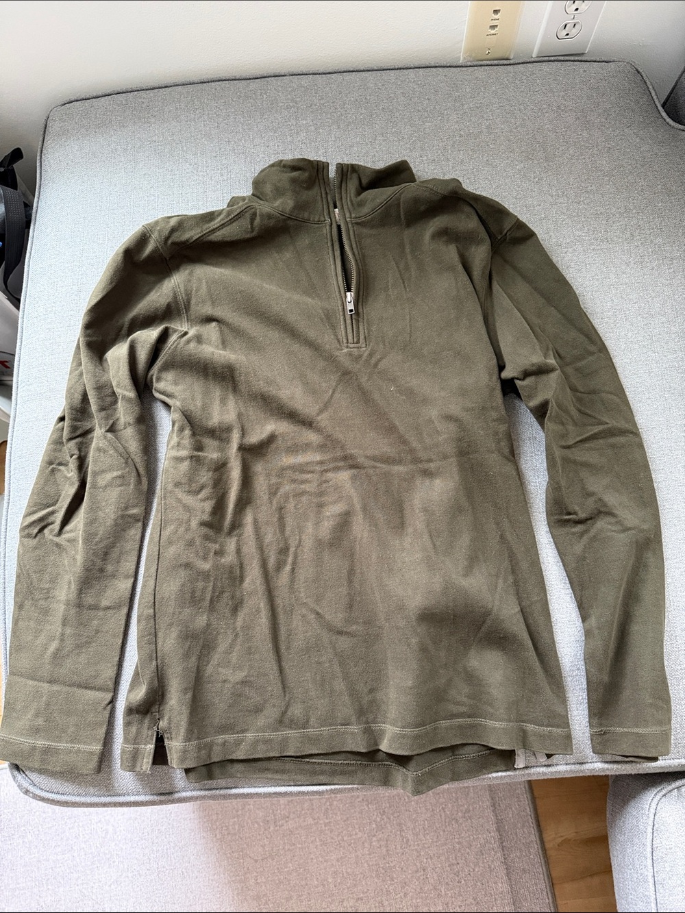 J. Crew Olive Green Quarter-Zip Sweater